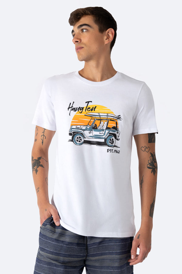T-shirt blanca "Hang Ten Est. 1962" - Hang Ten 