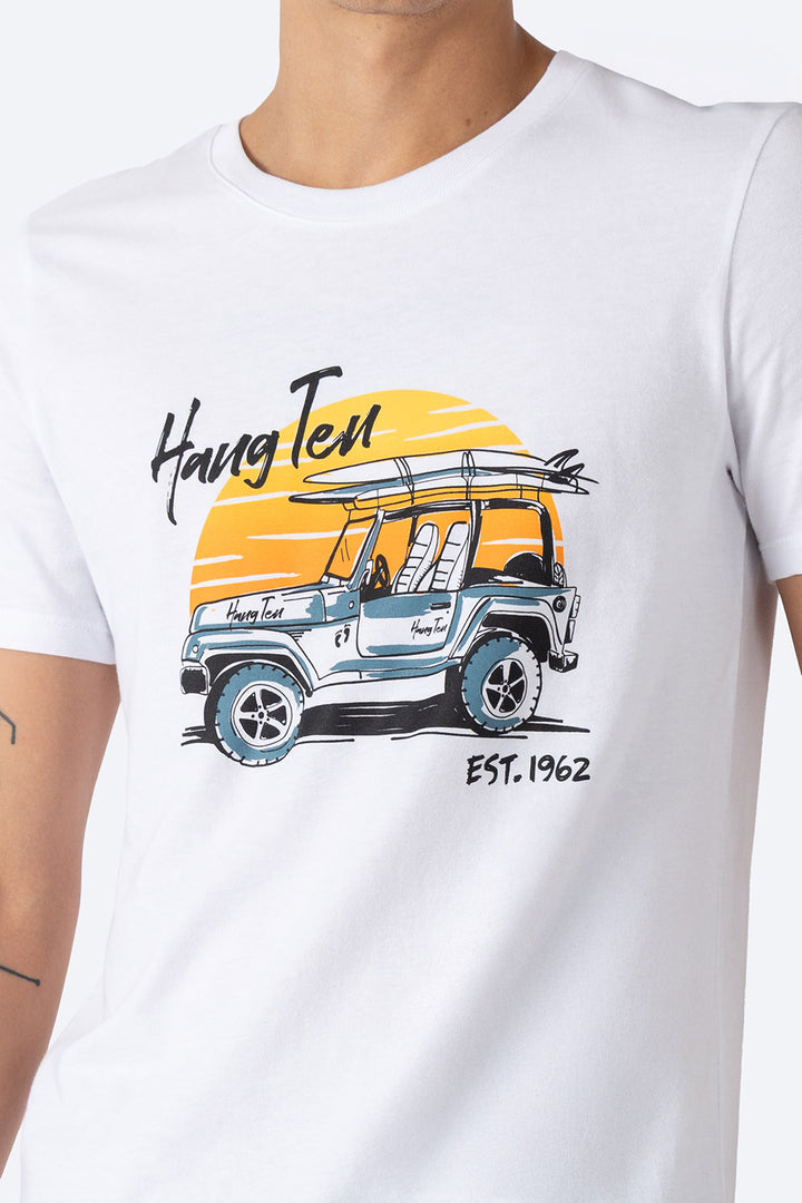 T-shirt blanca "Hang Ten Est. 1962" - Hang Ten 