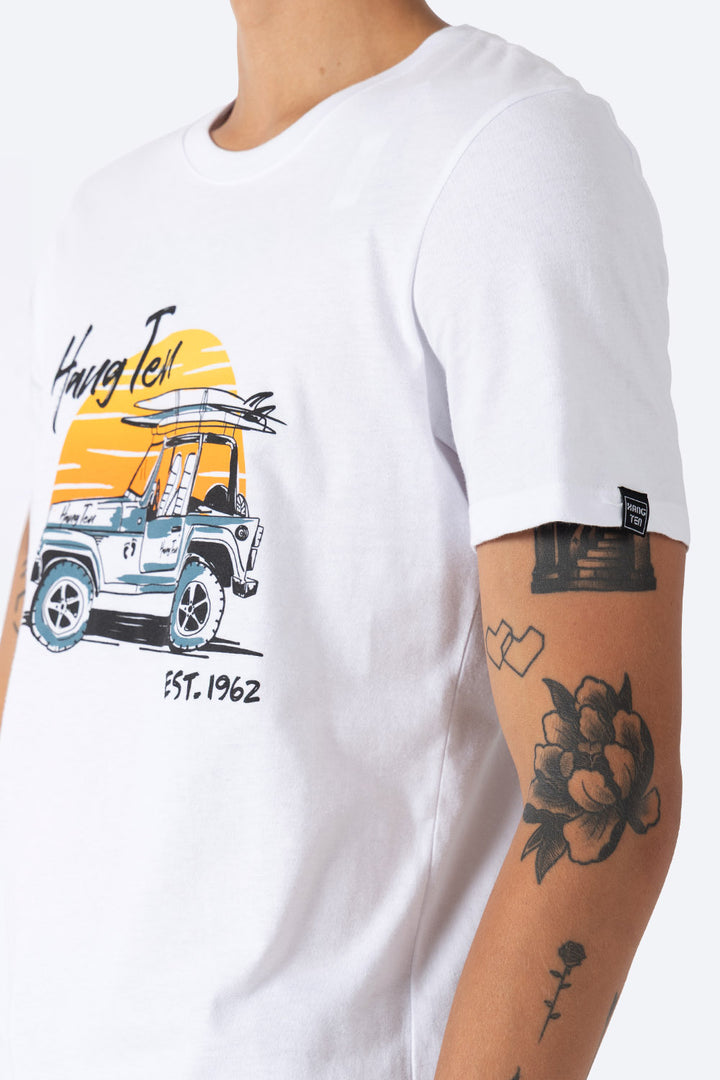 T-shirt blanca "Hang Ten Est. 1962" - Hang Ten 