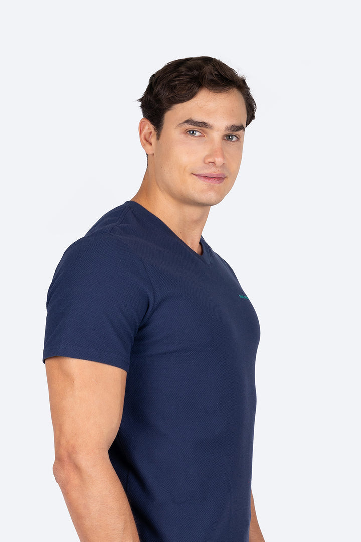 Playera azul con textura - Hang Ten
