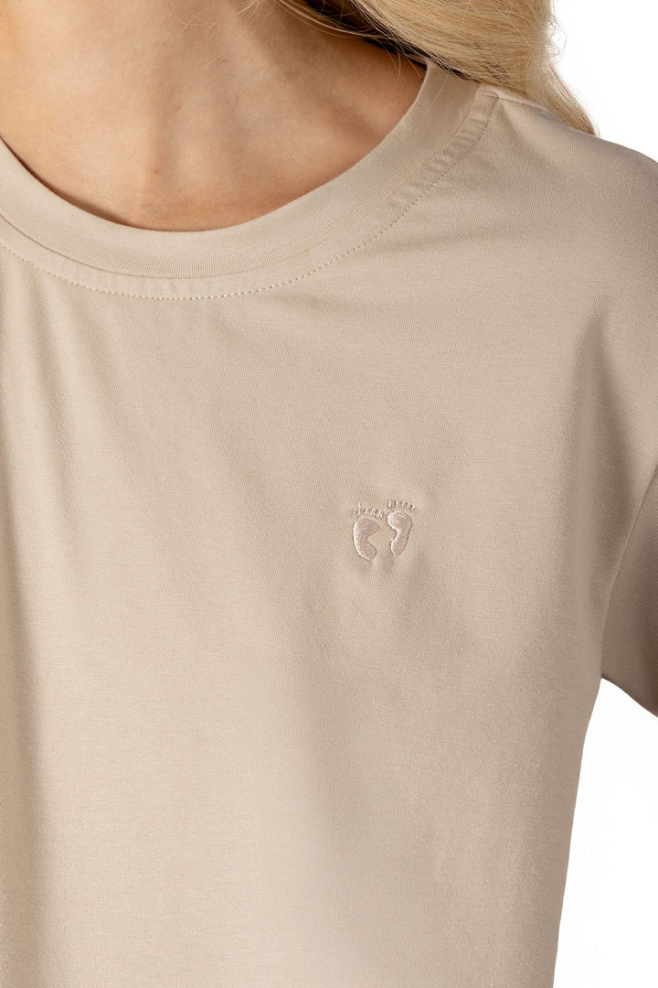 Playera café claro básica boxy - Hang Ten