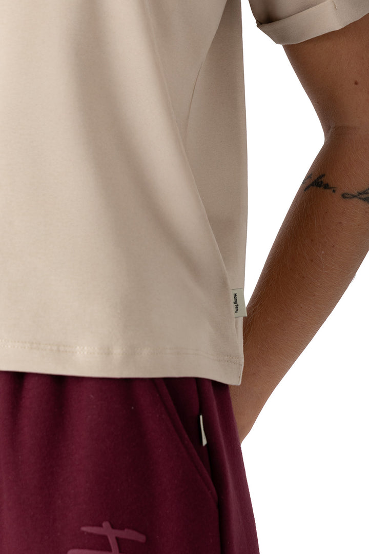 Playera café claro básica boxy - Hang Ten