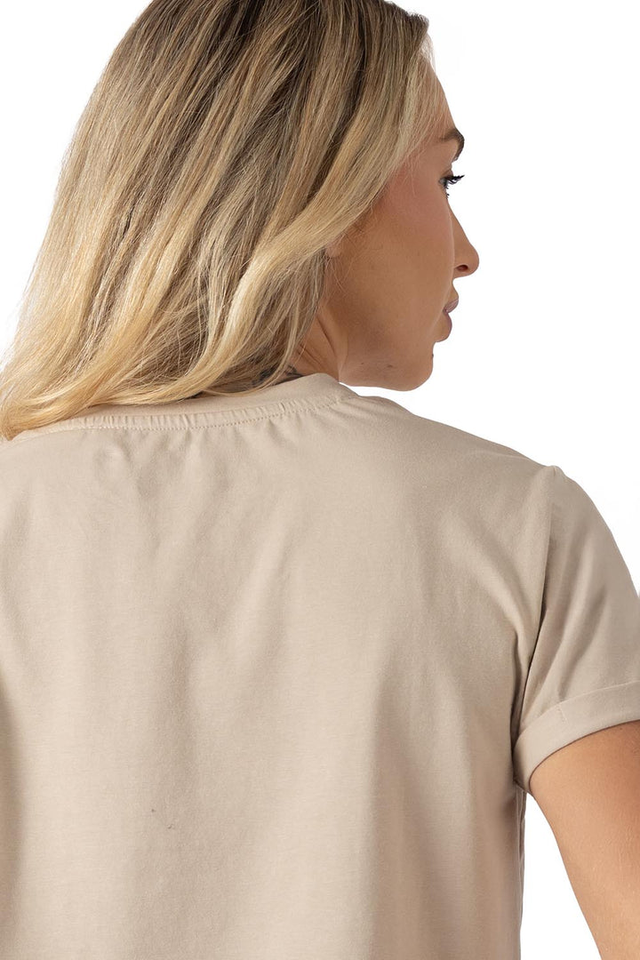 Playera café claro básica boxy - Hang Ten