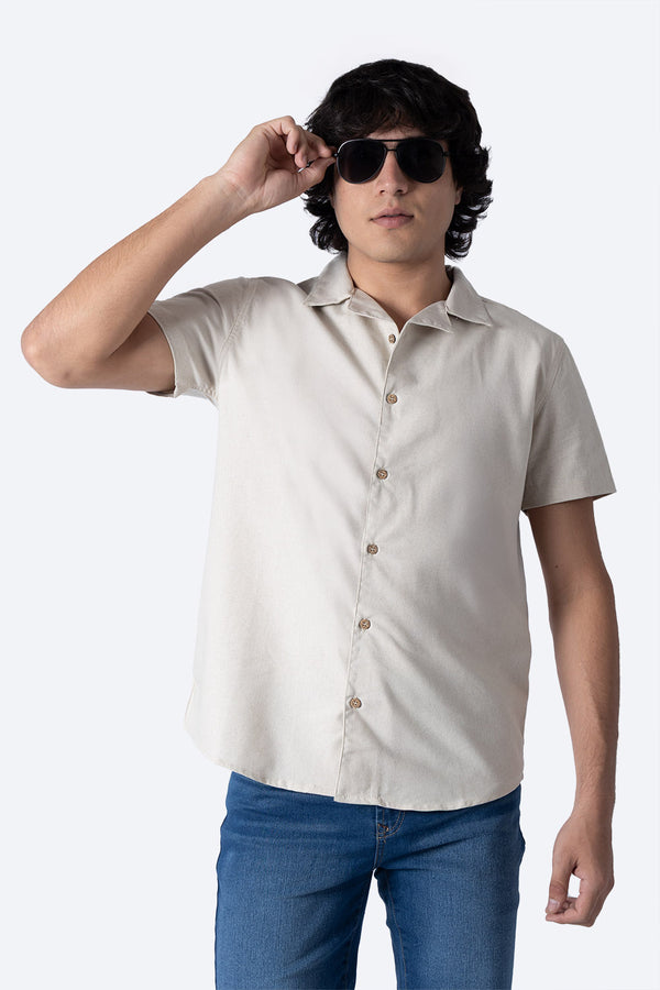 Camisa manga corta beige - Hang Ten
