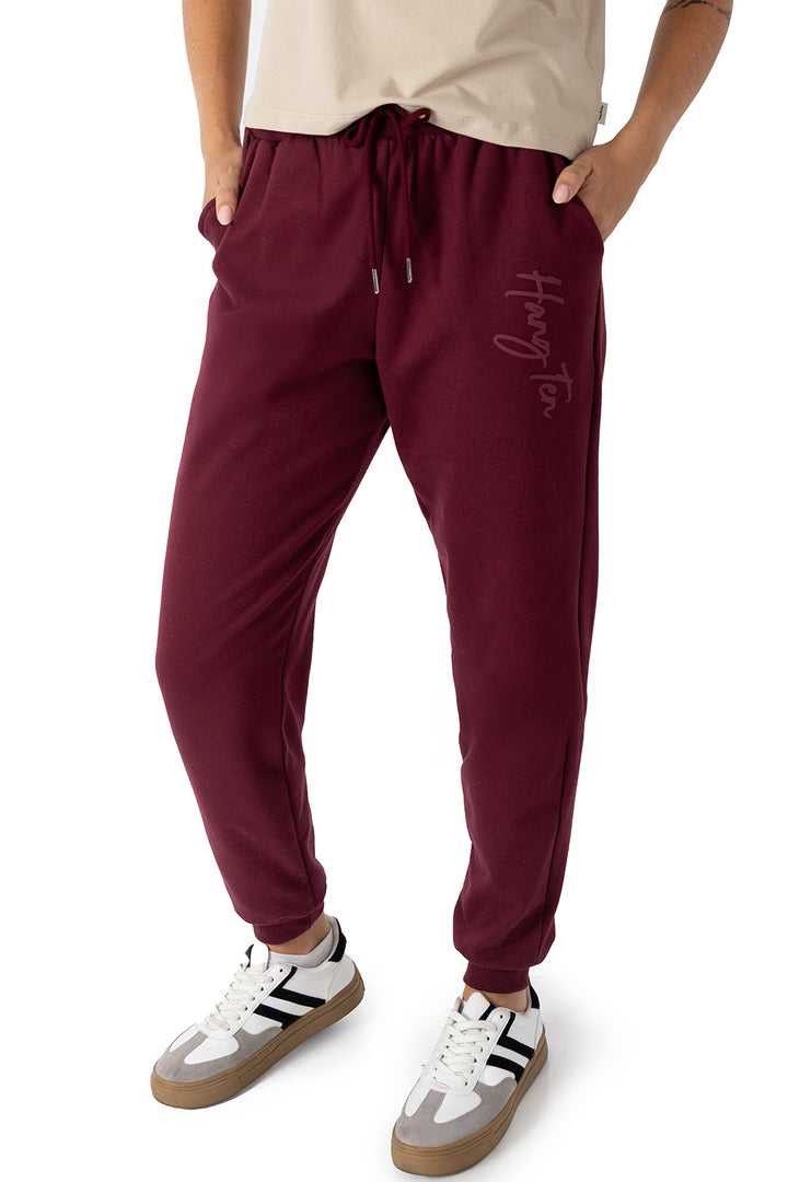 Pantalón deportivo con jareta color vino - Hang Ten
