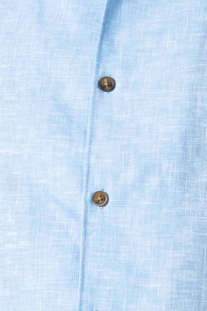 Camisa azul jaspeada manga corta - Hang Ten