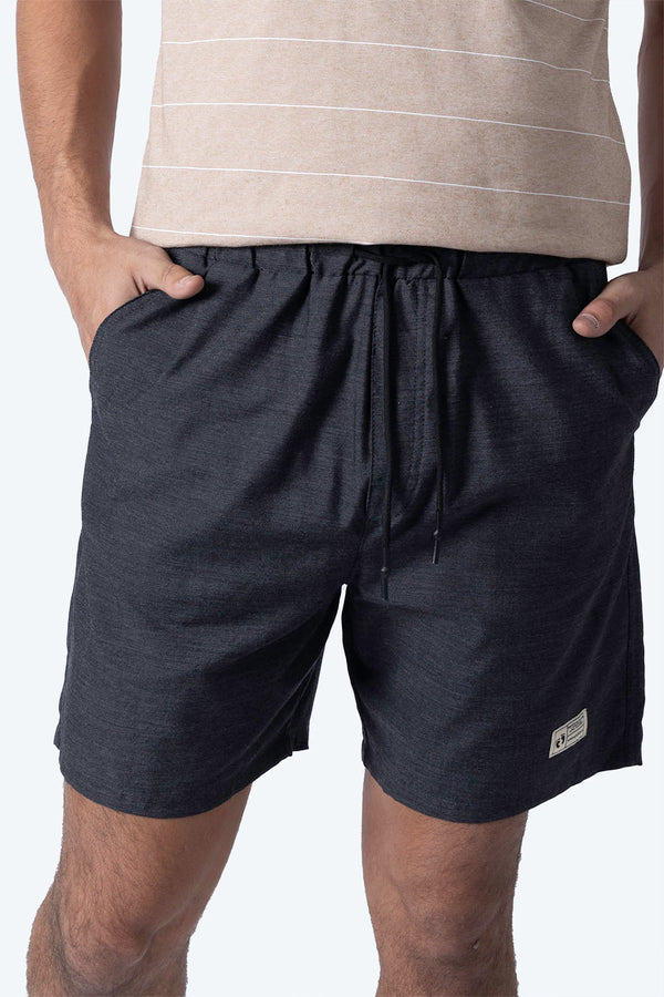 Bermuda jaspeada con jareta negro - Hang Ten