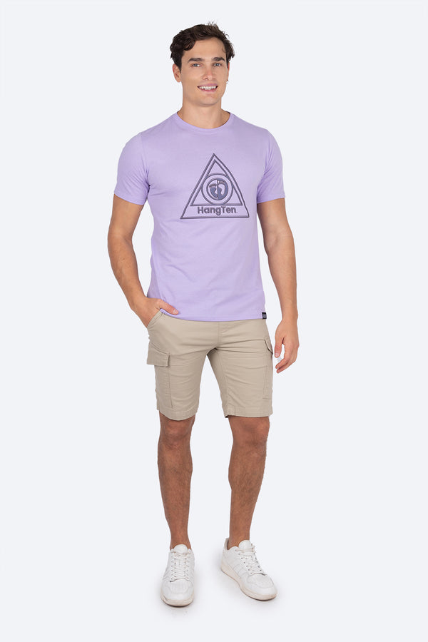 Playera morada estampado triángulos - Hang Ten