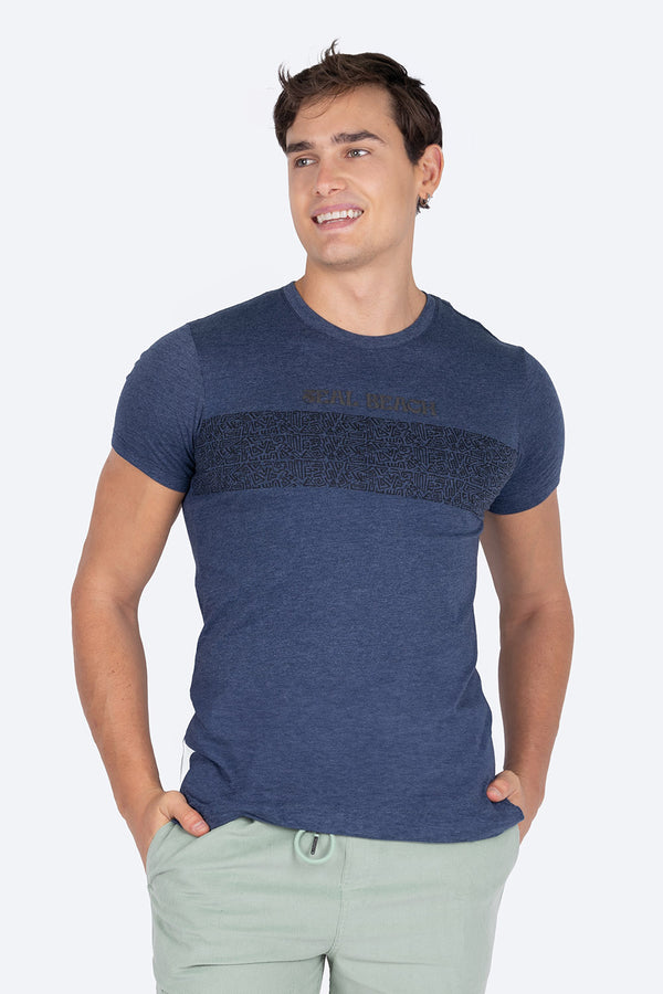 Playera azul estampada - Hang Ten