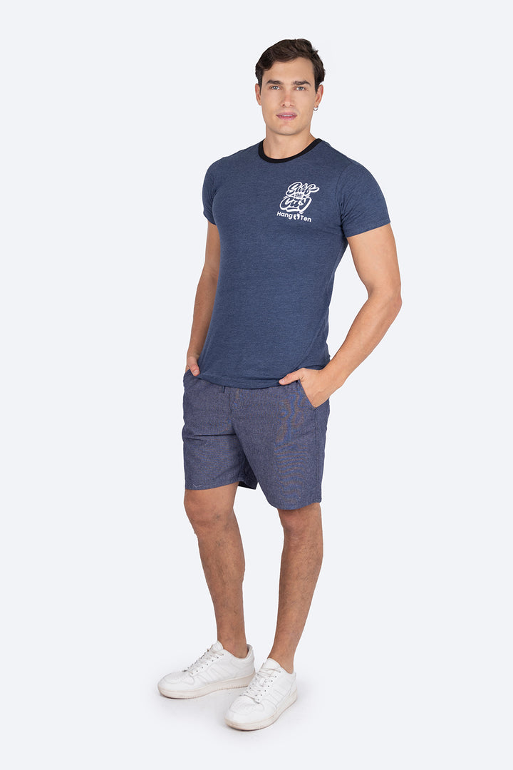 Playera azul cuello redondo - Hang Ten