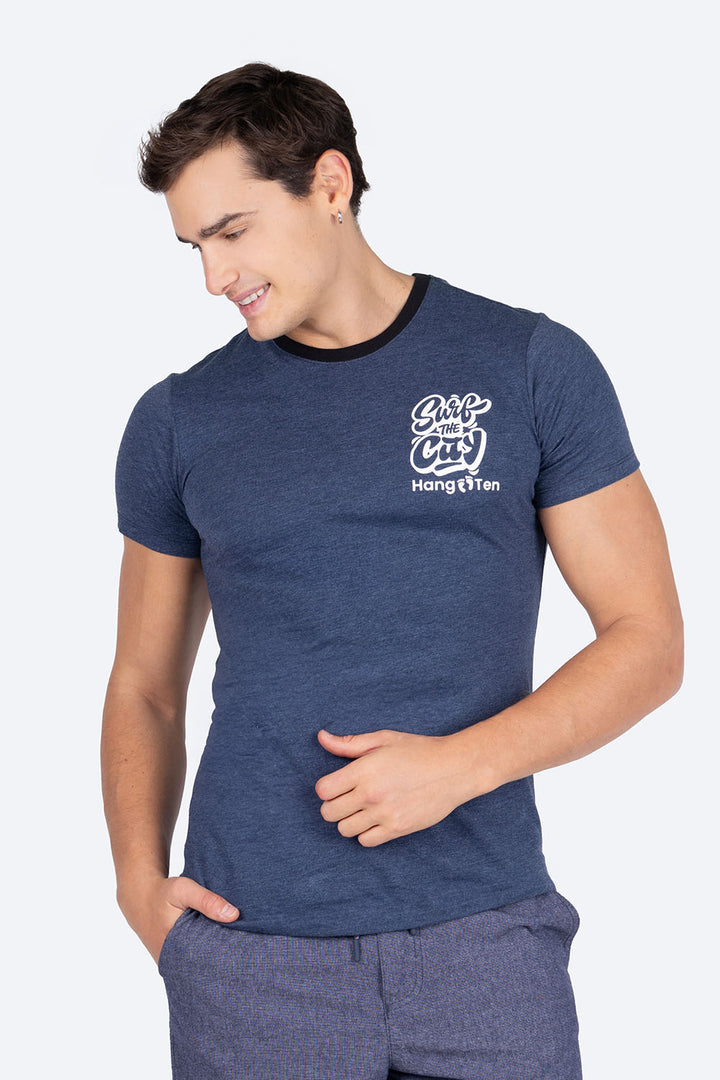 Playera azul cuello redondo - Hang Ten