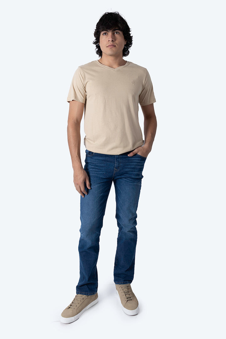 Jeans straight azul medio - Hang Ten