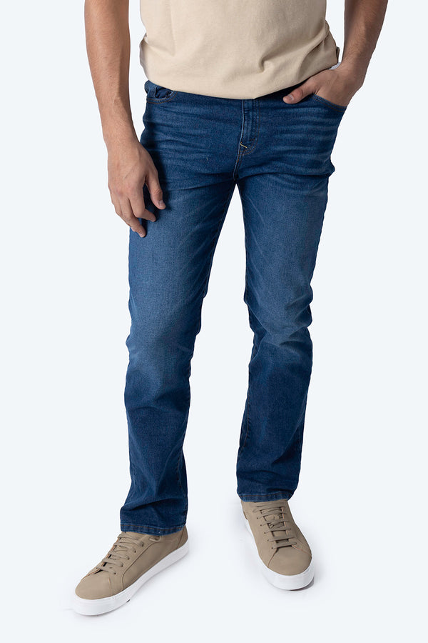 Jeans straight azul medio - Hang Ten