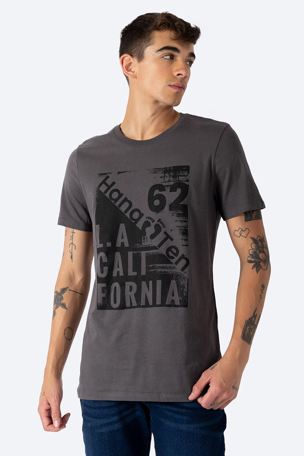 T-shirt gris "L. A CALIFORNIA" - Hang Ten 