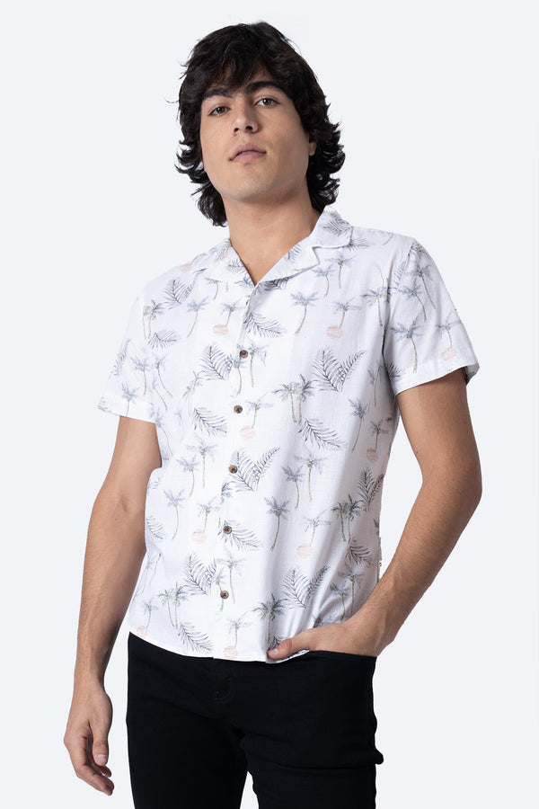 Camisa blanca diseño de palmeras - Hang Ten