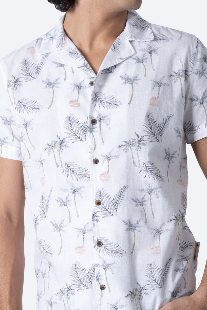 Camisa blanca diseño de palmeras - Hang Ten