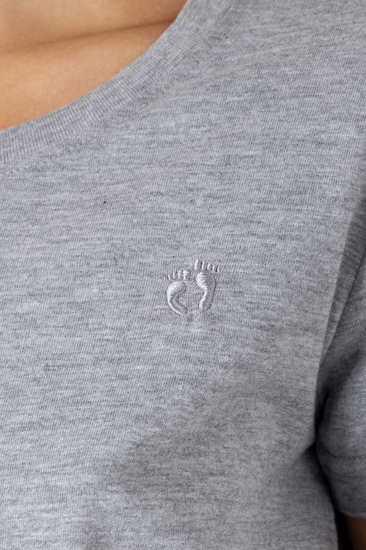 Playera básica cuello redondo gris claro - Hang Ten