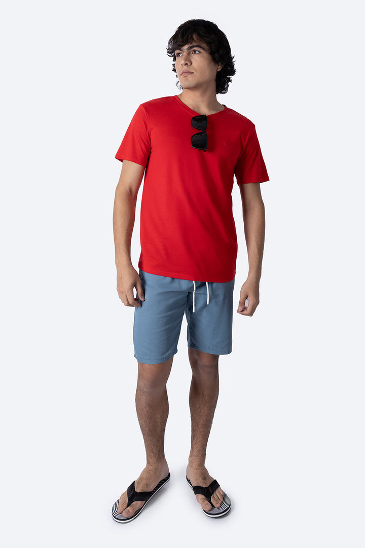 Playera básica cuello v rojo - Hang Ten 