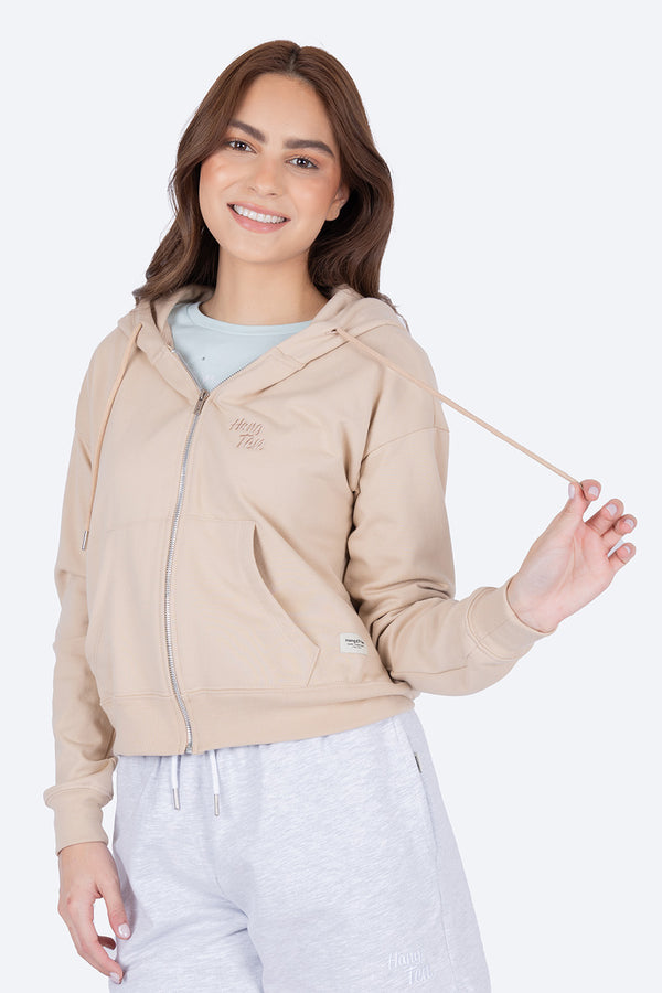 Sudadera abierta café con capucha - Hang Ten