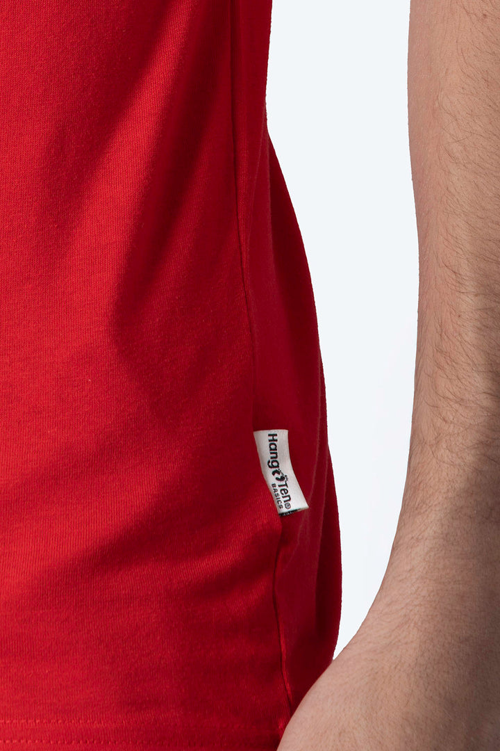 Playera básica cuello v rojo - Hang Ten 