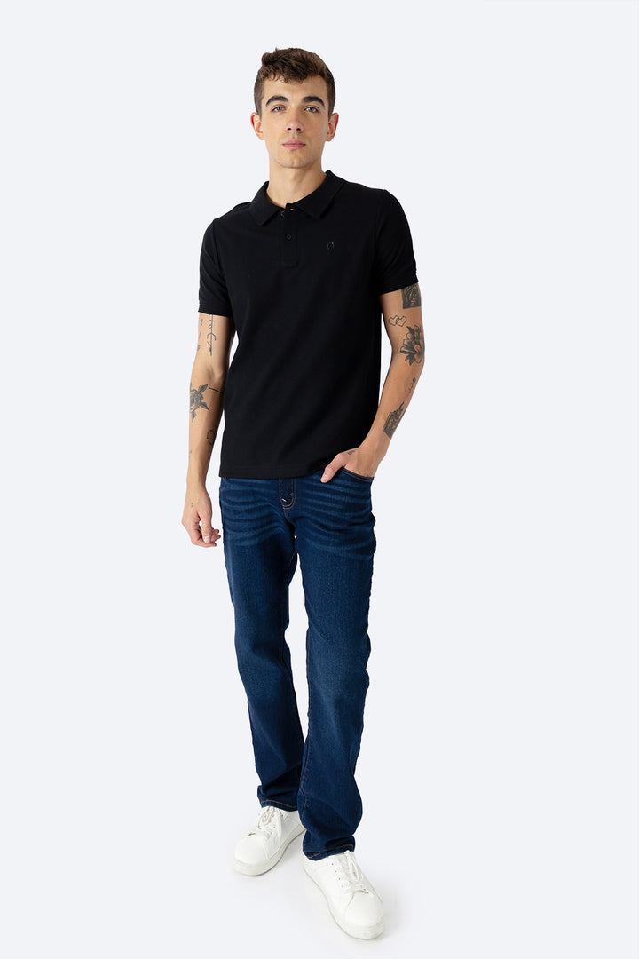 Polo piqué negra new  - Hang Ten 