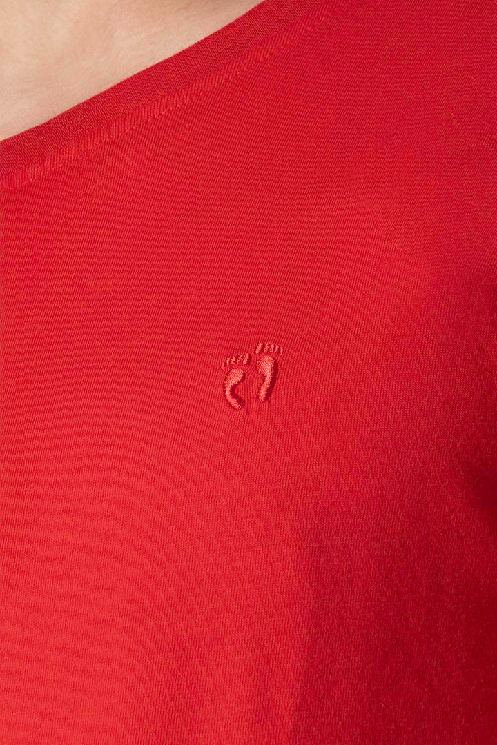 Playera básica cuello v rojo - Hang Ten 