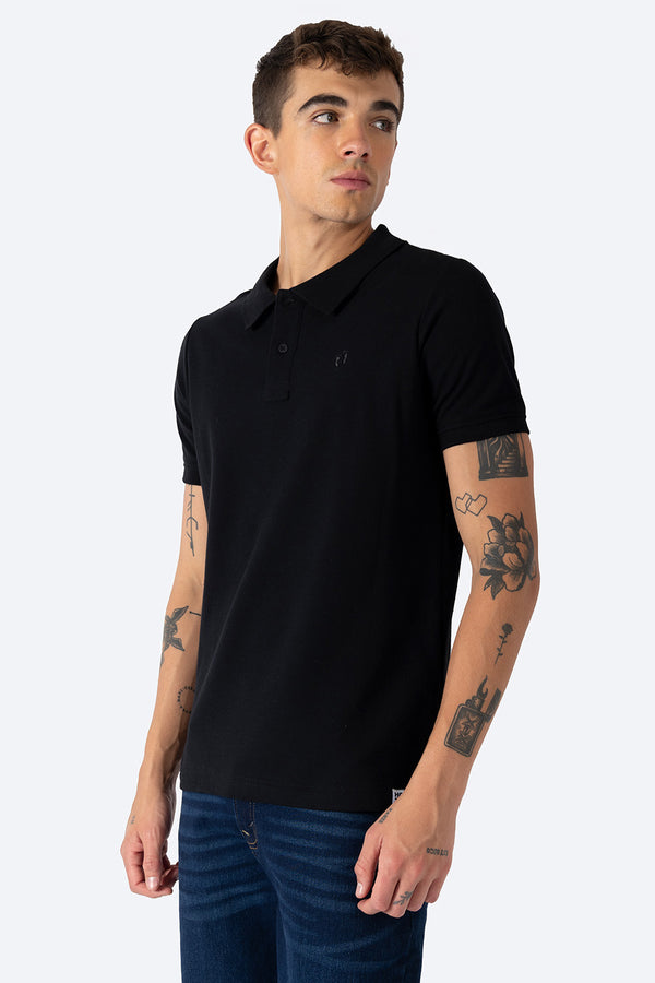 Polo piqué negra new  - Hang Ten 