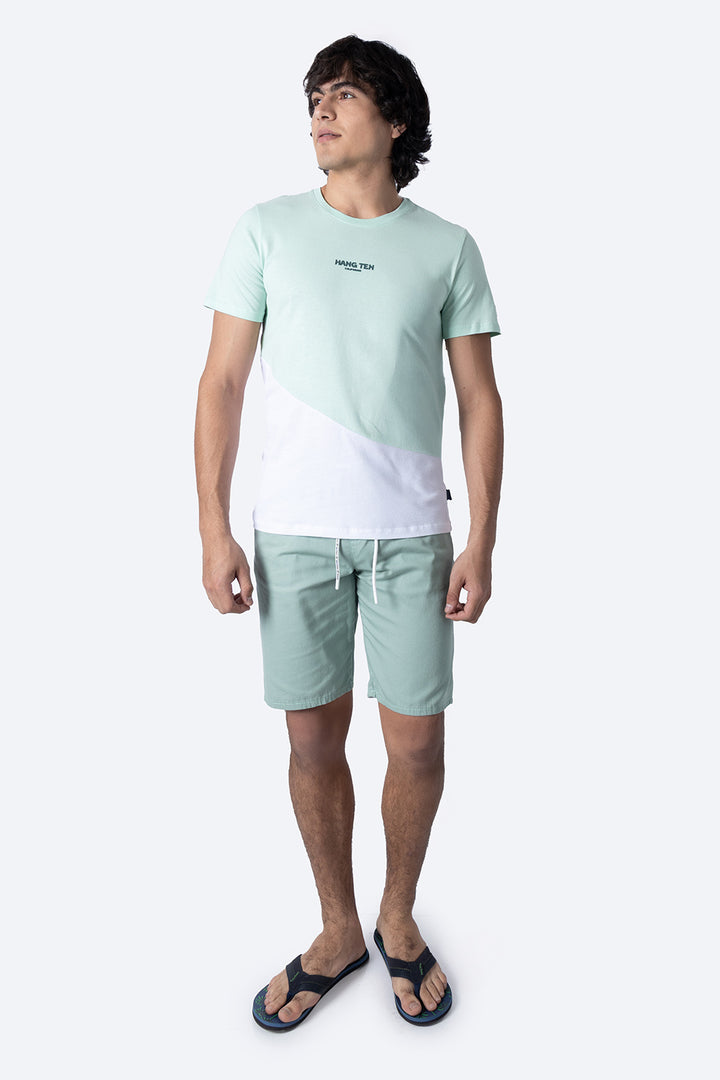 Playera manga corta verde con blanco - Hang Ten 