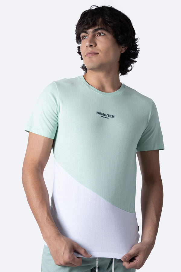 Playera manga corta verde con blanco - Hang Ten 