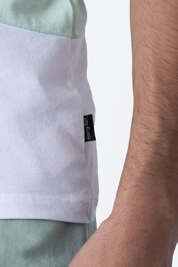 Playera manga corta verde con blanco - Hang Ten 