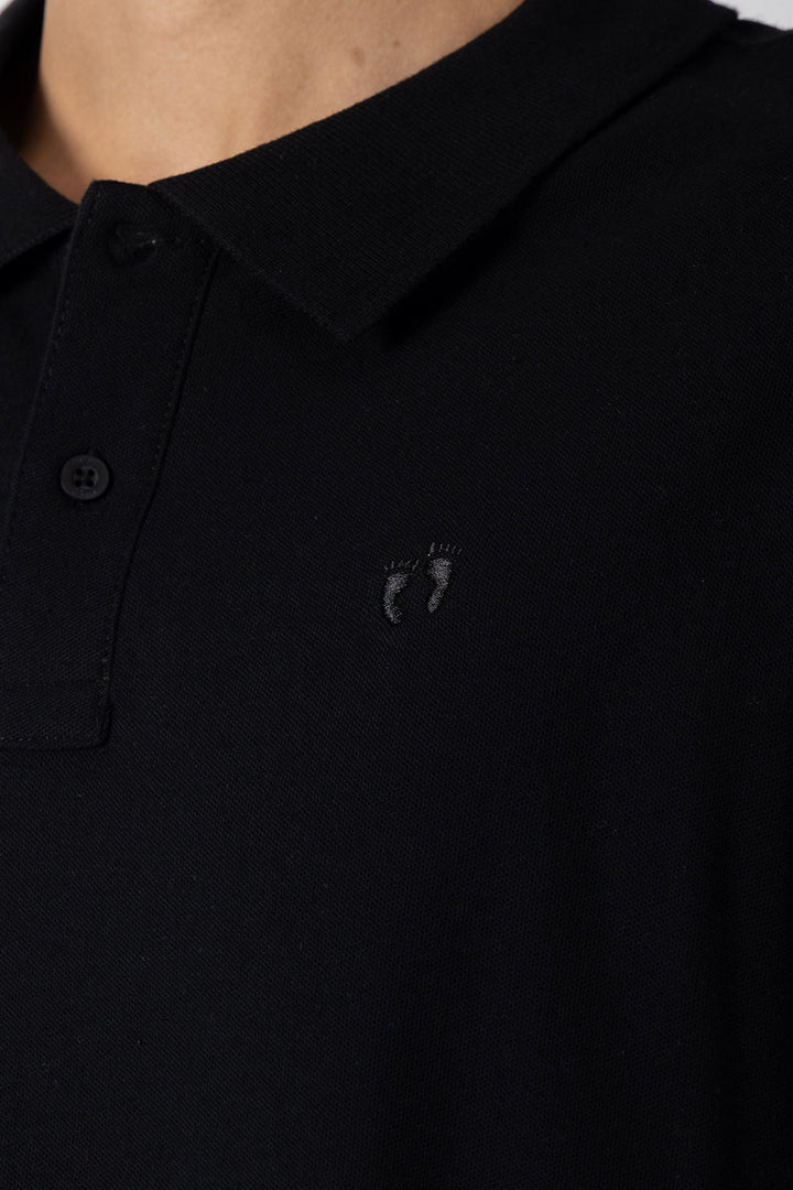 Polo piqué negra new  - Hang Ten 