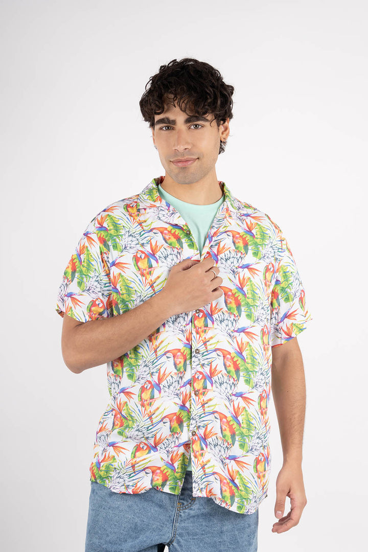 Camisa resort estampada pericos - Hang Ten