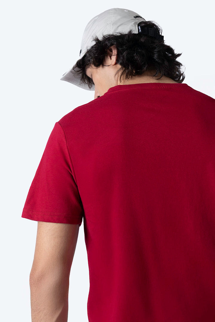 Playera básica cuello v rojo cereza - Hang Ten 