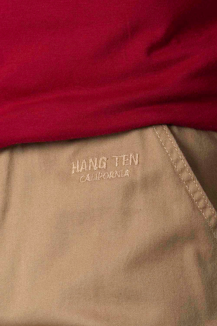 Bermuda café con bordado Hang Ten - Hang Ten