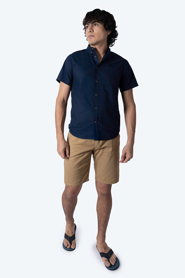 Camisa azul marino manga corta - Hang Ten