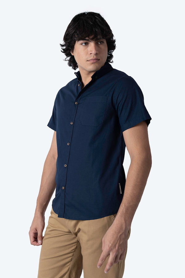 Camisa azul marino manga corta - Hang Ten
