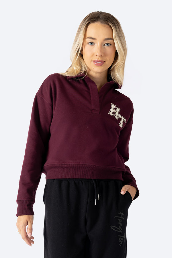 Sudadera polo color vino -  Hang Ten 