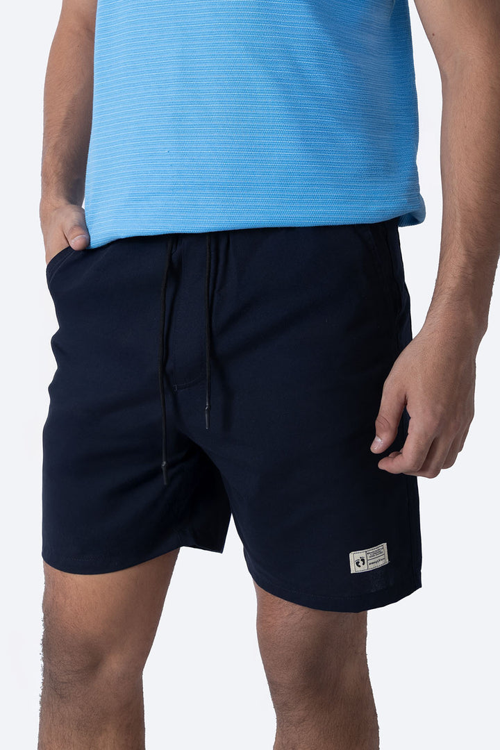 Bermuda casual azul marino con jareta - Hang Ten