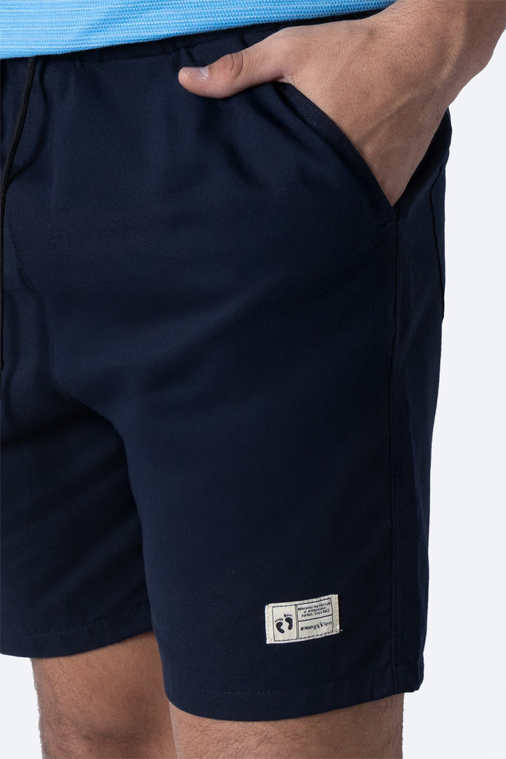 Bermuda casual azul marino con jareta - Hang Ten