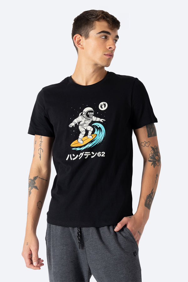 T-shirt negra "62" - Hang Ten 