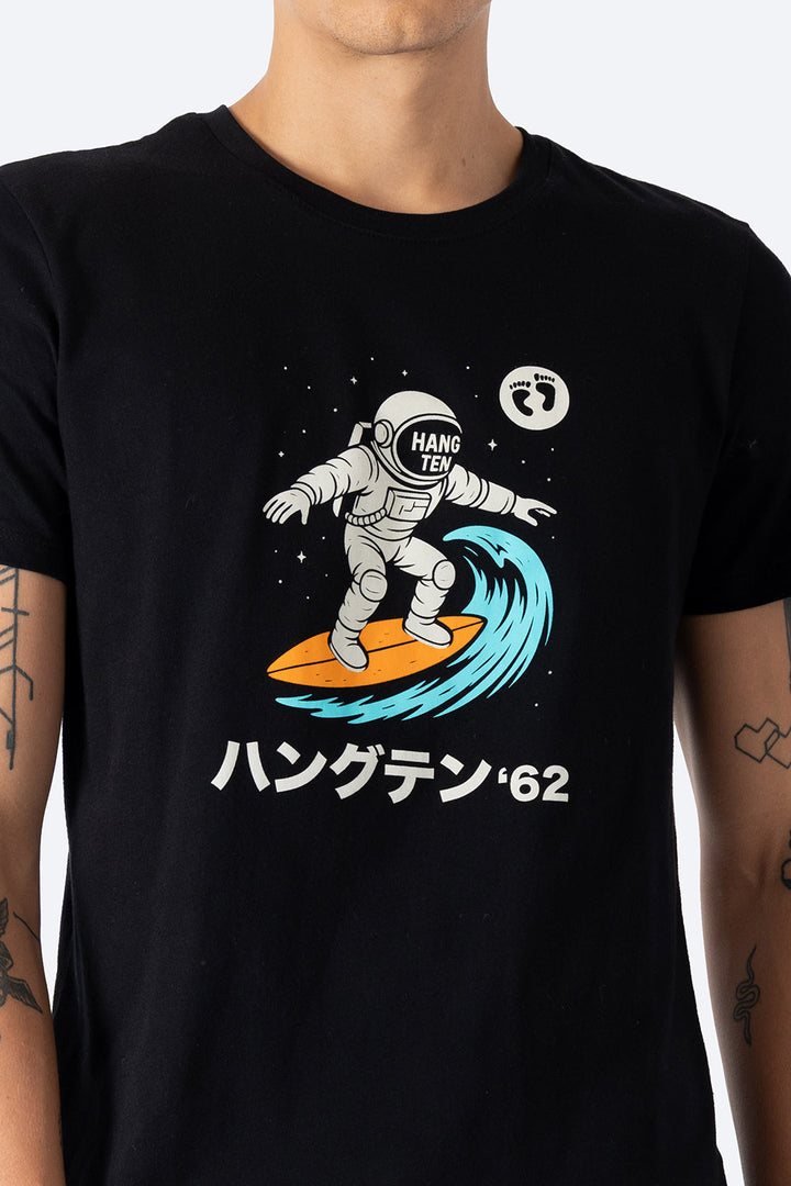 T-shirt negra "62" - Hang Ten 