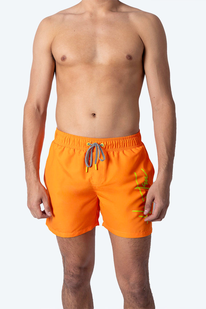 Traje de baño naranja con jareta - Hang Ten