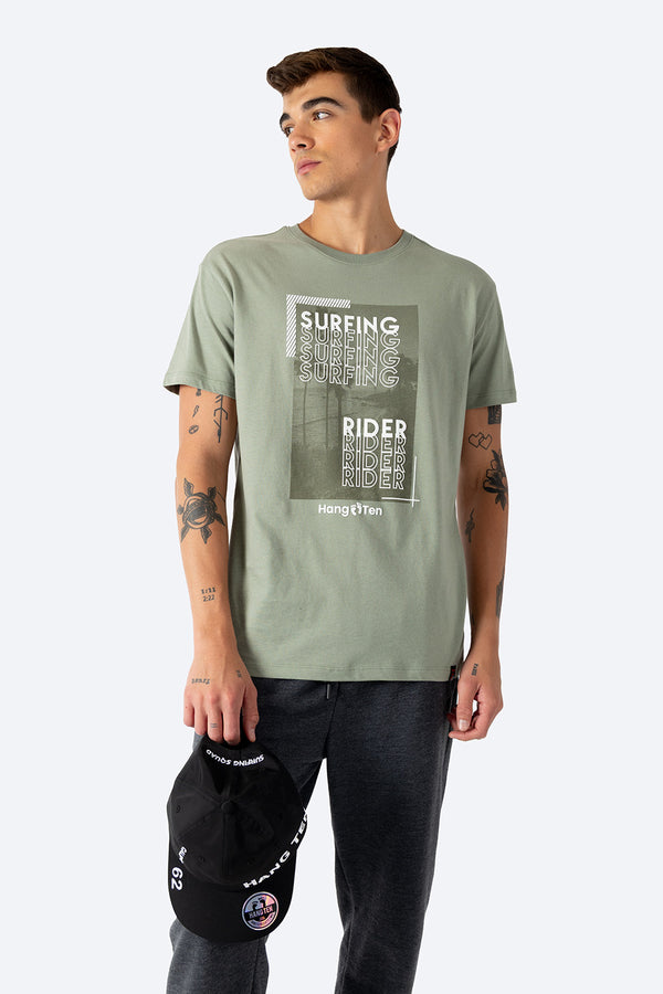 Playera verde claro SURFING - Hang Ten