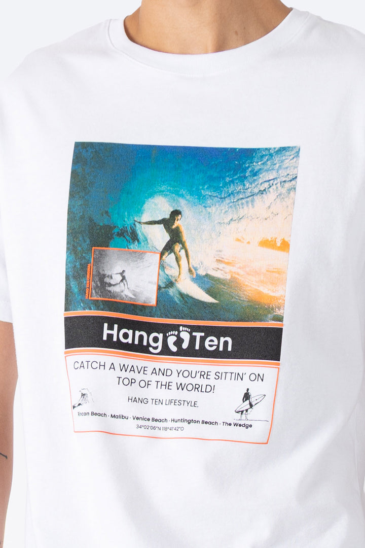Playera blanca Hang Ten Lifestyle - Hang Ten 