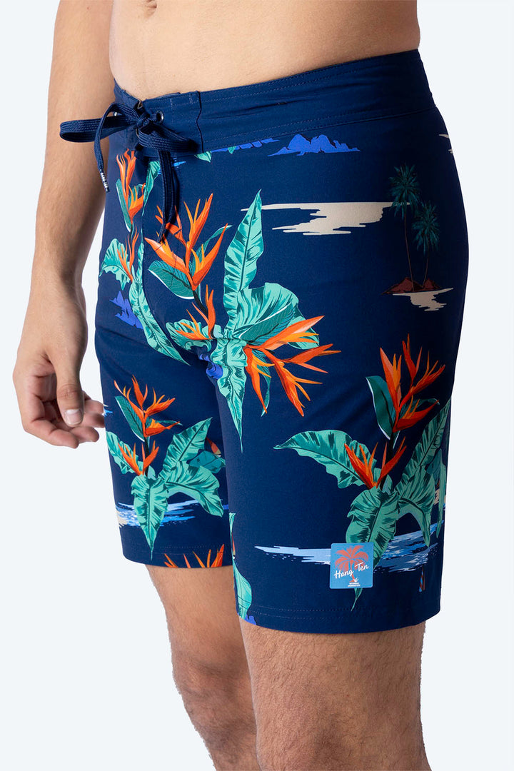 Surfo azul con diseño de hojas - Hang Ten