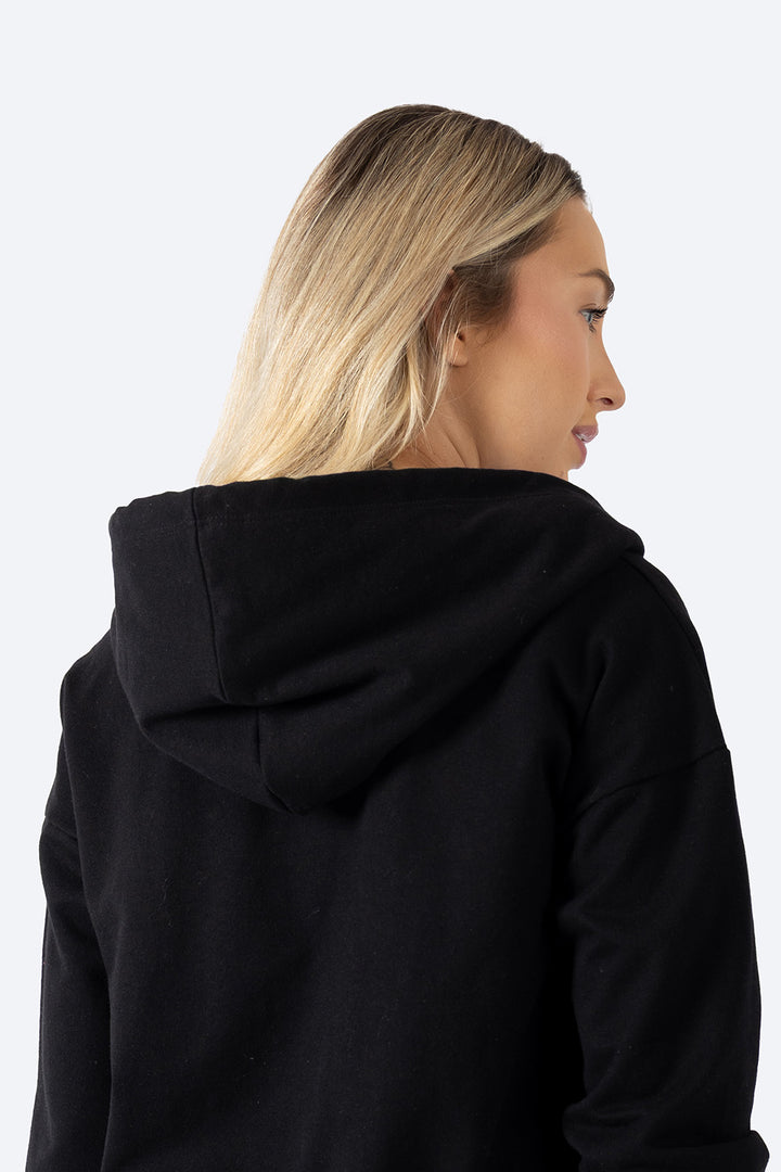 Sudadera abierta negra con gorro - Hang Ten