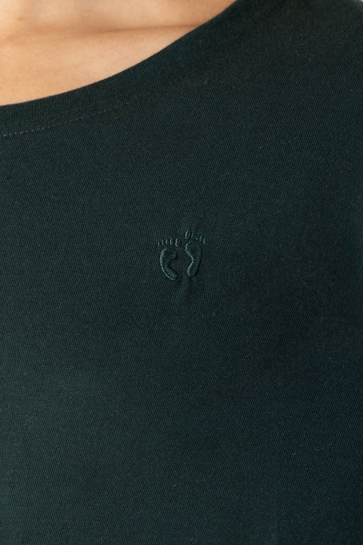 Playera básica cuello redondo verde oscuro  - Hang Ten