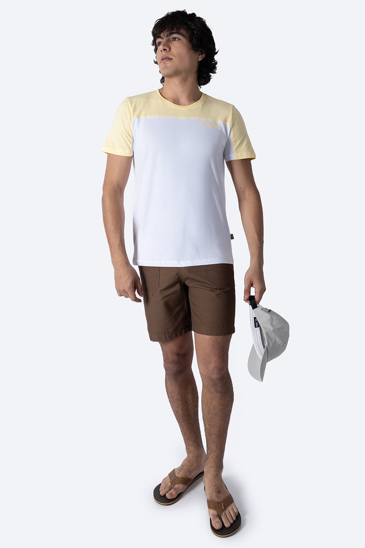 Playera manga corta blanca con amarillo - Hang Ten 