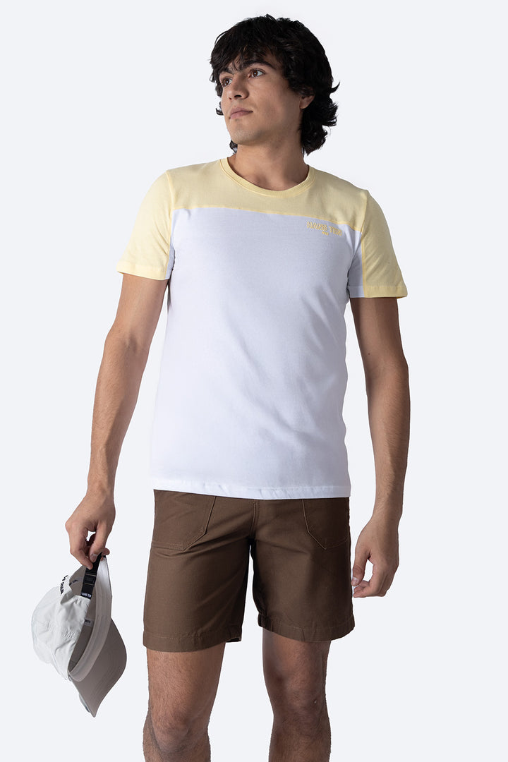 Playera manga corta blanca con amarillo - Hang Ten 