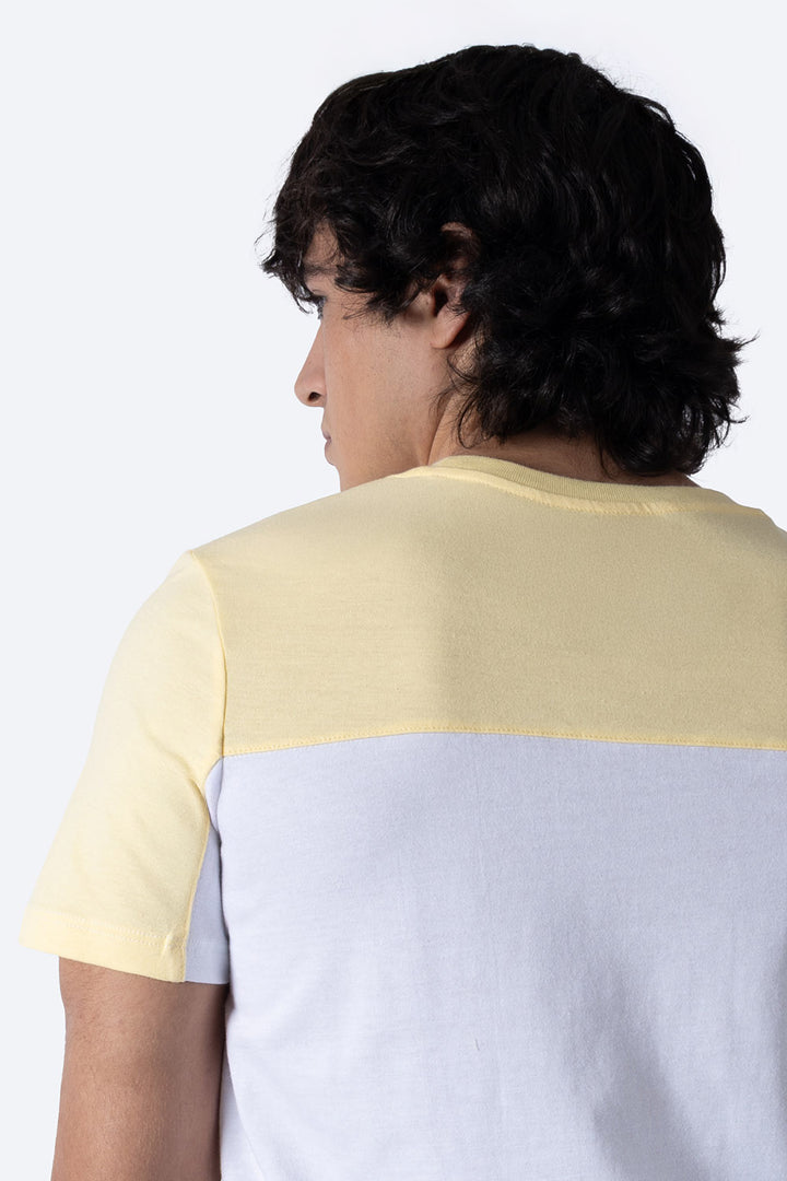 Playera manga corta blanca con amarillo - Hang Ten 